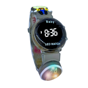 Jam Tangan Digital Anak Karakter Kartun Lucu dengan Strap Karet dan Lampu Berkedip