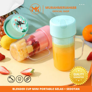MM - Blender Portable Juicer Cup - Blender Cup Mini Portable Gelas + Sedotan - Alat Juice Blender Buah Praktis Serbaguna
