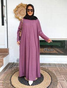 Abaya Knit Rib Batwing Turki Busui | Gamis Casual Butik Simply | Dress Zeeva Knit Rib Premium halus dan nyaman