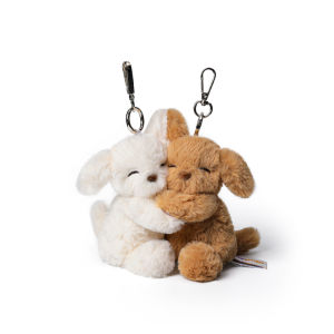 McHugs Snuggle Dog Charm Plush Keychains for Backpacks Bags Mini Stuffed Puppies Key Ring Great Gift for Girlfriend Boyfriend Friend