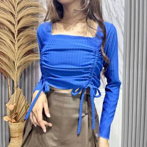 BRIEE FASHION - BAILEY CROP SERUT BLOUSE / ATASAN BLOUSE KOREA -PN