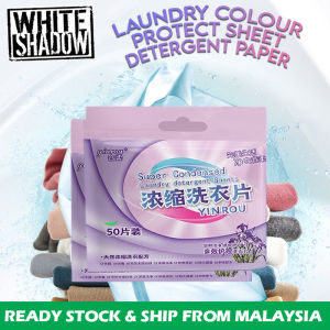50pcs Color Protect Laundry Detergent Sheet Nano Laundry Detergent Paper 浓缩洗衣片 Sabun Cuci Baju - HL37