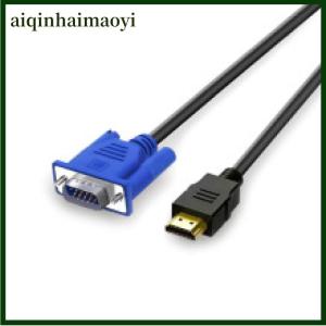 aiqinhaimaoyi 1 Piece For HDTV HD LCD 1 1.5 3 5M 1080P HDMI-compatible To VGA Male Cable Adapter Lead For Connecting Computer TV Projectors FC