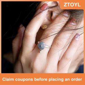 【ZTOYL】 1PC Retro truyền thống lo lắng cứu trợ vòng điều chỉnh động đậy vòng cho phụ nữ cô gái