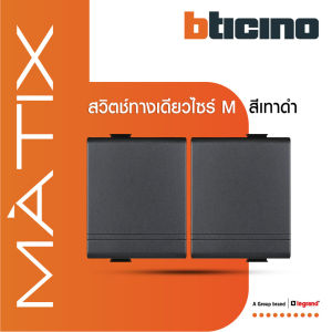 BTicino สวิตซ์ทางเดียว Size M 2ตัว สีดำ 16AX 250V รุ่น Matix รหัส AG5001WT15N | BTiSmart