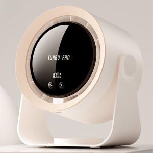 TECHZONE Desktop Fan Mini Air Cooler Type-C Charging Digital Display Turbo Small Fan Wall-mounted Electric Fan