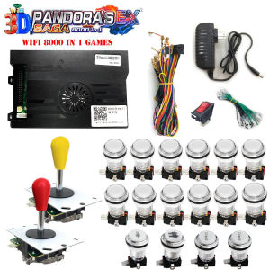 SQ ARCADE 3D Pandora Saga Box EX2 8000-in-1 Arcade DIY Kit na may 5-Pin Joystick Color LED Buttons para sa Pandora Game Cabinet Tekken 5/6
