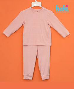 Bộ dài tay cài vai vải tre cao cấp BB004 HAKI (4-15kg) bộ quần áo mặc nhà cho bé vải bamboo siêu mềm mịn siêu thấm mồ hôi quần áo dài cho bé trai bé gái hàng xuất khẩu