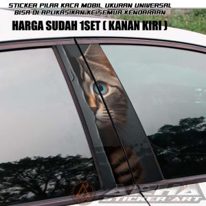 Sticker Pilar Pintu Mobil Universal Cat Lovers Kucing Sudah Dapat 2 Sticker Kanan Kiri