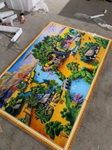 Tranh gạch cảnh làng quê yên bình