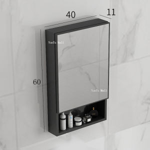 Bathroom Wall Mounted Mirror Cabinet Storage Shelves Shelf with Door Cupboard Bathroom Furniture