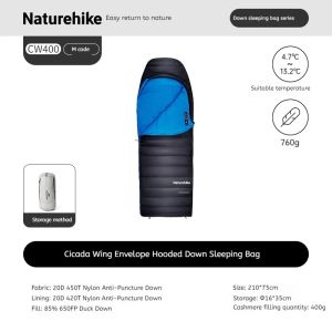 Sleeping Bag Down Naturehike CW400 CW700 CW1000 Kantong Tidur Duck Down Bulang Bulu Angsa Ultralight Hiking Camping