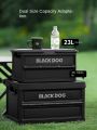Blackdog PP Folding Storage Box Portable Foldable Multipurpose 23/45L Collapsible Black Storage Container With Wood Table Board Outdoor Camping Equipment. 