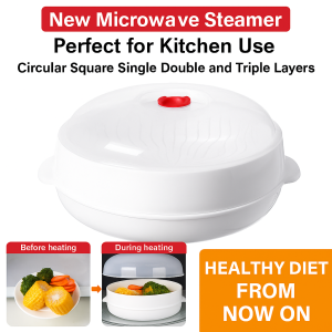 Microwave Oven Steamer Heatable High-quality Non-toxic Plastic Steaming Bowl Cooking Tool
