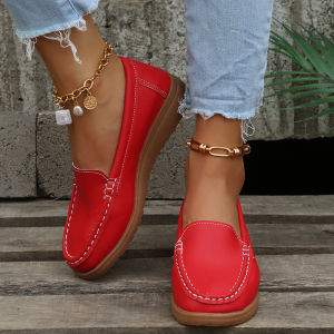 New WomenS Summer Round-Toe Flat Casual Simple Mom Shoes