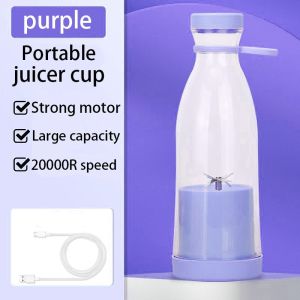 Juicer 500 ML Mini Portable Electric Blender Juice Residue Separation Juice Machine Wireless USB Charging Port Multifunctional Household or Outdoors  Juicer