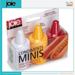 Joie Authentic/Original Set of 3 Mini Condiments Bottles Condiment Holder Dispenser