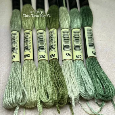 [AIRO TONE XANH LÁ] chỉ thêu cotton Airo tone xanh lá