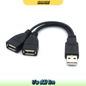 SHNGki Bộ chia USB 2.0 cáp chữ Y 1 đầu đực sang 2 đầu cái dây nối dài bộ chuyển đổi nguồn cho PC ô tô cáp truyền dữ liệu và sạc