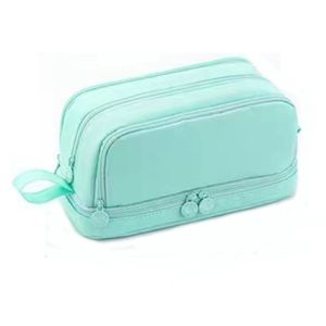 FUTUI With Compartments Portable Pen Pouch Anti Fouling Wear-resistant Pencil Case Cute Solid Color Pen Bag Stationery Organizer