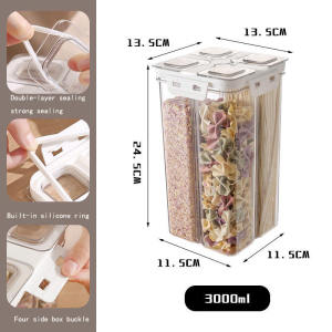 TerraFresh Multi-compartment Airtight Leak-proof food storage container with separate dispensing lids for easy access to grains and legumes fridge organizer by TheHomeShoppe