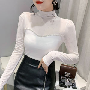 YIMEI Áo Lưới Thời Trang Áo Khoác Lưới Mỏng Thời Trang Mới Mùa Thu 2022 Cho Nữ Áo Thun Dài Tay Đa Năng Quyến Rũ Cho Nữ