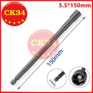 Đầu chụp bulong siết bu lông dài 150mm có nam châm cho máy khoan bắn vít đủ kích cỡ từ 5.5-19mm