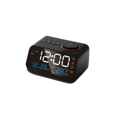 GRACE Adjustable Volume FM Radio LED Alarm Clock USB Charging Thermometer Small Digital Clock Modern Voice Control Sleep Timer Bedroom