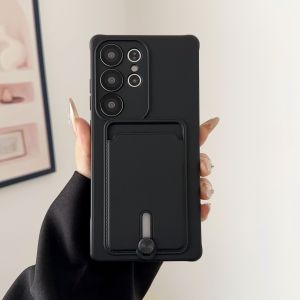 Colorful Push Hole Sliding Card Holder Silicone Casing For Samsung Galaxy A18 A17 A16 A27 A26 A37 A36 A57 A56 A08 A07 A06 4G 5G Phone Case Shockproof Soft Cover