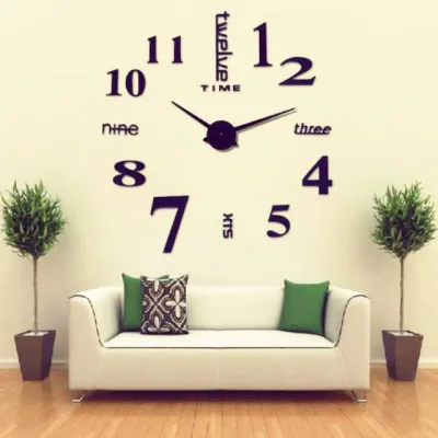 JAM DINDING DIY JUMBO / jam tembok ukuran besar jam dinding tempel 3d aesthetic untuk ruang tamu sultan