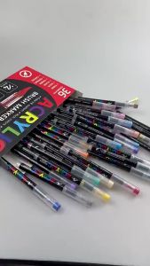12/24/36/60 Colors Acrylic Paint Marker Art Supplies Painting Marker Pen Set Straight Liquid