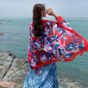 C1814 Khăn Choàng Cổ Áo Choàng Thổ Cẩm Boho 180X100Cm Mềm Mại Phong Cách Vintage Làm Quà Tặng Chụp Hình Du Lịch Đi Làm Đi Chơi Đi Công Tác