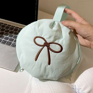 IIRA Bowknot Design Underwear Storage Bag Zipper Closure Korean Style Bra Sock Organizer Portable Large Capacity Socks Sorting Bag Business Trip