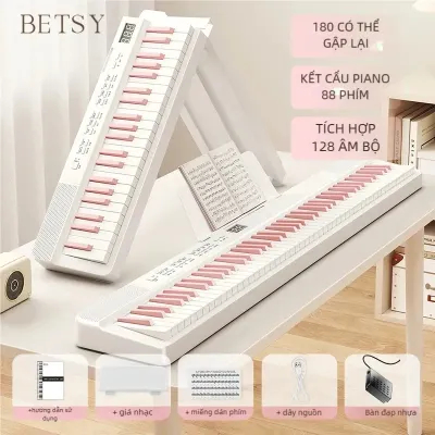 Đàn Piano Điện BETSY Gấp Gọn - 88 Phím Nặng Cảm Lực - Kết Nối Bluetooth - Dễ Dàng Mang Đi - Siêu Đẹp - Bền