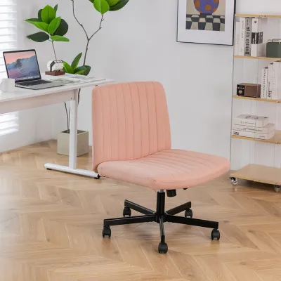 BLH Computer Chair Adjustable Totation Office Chair Comfortable Linen Fabric Sponge Bedroom Study Makeup Chair