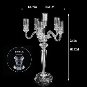 Sacesr Simple Candle Holders Party Table Six Candles Lucency Candle Holders Wedding Celebration Candelabrum Aesthetic Home Decoration M2Y9R