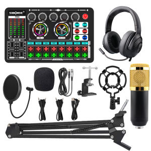 Siborie F999+BM800+H7 paket lengkap sound card mic headset full set