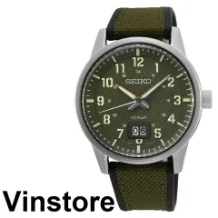 Vinstore Seiko Neo SUR325P1 Quartz Analog Green Silicone Strap Black Dial Men Watch SUR325 SUR325P Lazada Singapore