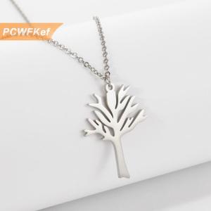 【PCWFKef】 Titanium Steel Tree Of Life Pendant Necklace Hip Hop Style High Quality Stainless Steel Jewelry For Men And Women