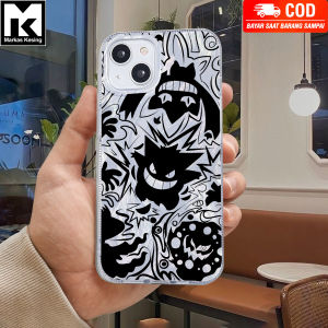 Case Silver Feather Hologram FullCover ( GENGAR )  For INFINIX HOT 10 PLAY HOT 12 PLAY HOT 30 HOT 30i HOT 40 PRO NOTE 30 NOTE 40 4G NOTE 40 PRO SMART 5 SMART 6 SMART 7 SMART 8/8 PRO