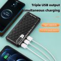 Original 80000mAh Powerbank LED flashlight Super Slim 3USB Power Bankfast Type-C charger Portable Mirror Screen Digital Disply   Fast Charging  Powerbank. 
