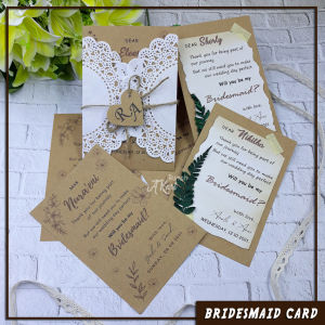 Undangan Bridesmaid Card/Invitation Tema Rustic Vintage/Aesthetic