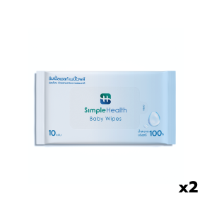 Simple Health ทิชชู่เปียกสำหรับเด็ก กระดาษเปียก Baby Wipes ชุ่มชื้น อ่อนโยน นุ่ม ไม่ขาดง่าย 10 แผ่น