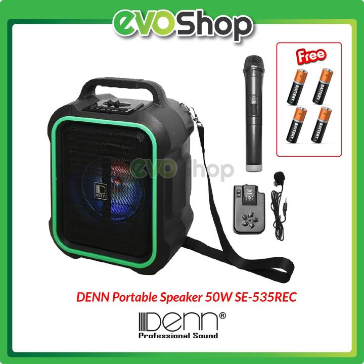 DENN AC/DC Portable Speaker PA System (1 Handheld Clip Mic) SE