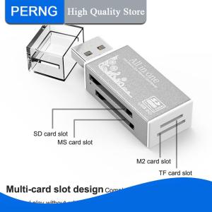 [PERNG] Tehe 4พอร์ตเครื่องอ่านการ์ด USB2.0อเนกประสงค์ไมโคร SD TF MS MD อะแดปเตอร์อ่านการ์ดสำหรับแล็ปท็อปเดสก์ท็อปอุปกรณ์เสริมพีซีเครื่องอ่านการ์ด
