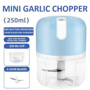 Electric Mini Garlic Chopper USB Rechargeable Portable Ginger Chili Minced Meat Chopper Masher Grinder