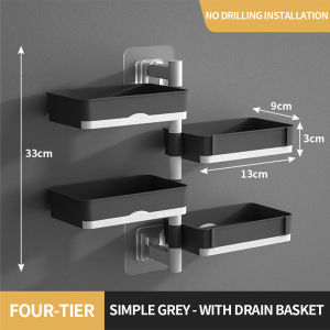 Rotating Soap Box Rack Thickened Wall Hanging Drain Bathroom Soap Holder Storage Multifunctional