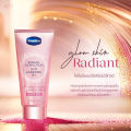 Vaseline Radiant Glow Lotion วาสลีนโกลว์โลชั่น โลชั่นบํารุงผิวกาย สีผิวปรับขาวขึ้นทันที ให้ความชุ่มชื้น 150 กรัม. 