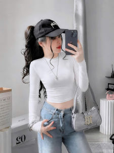 Áo croptop tay dài KVYBODY A4 chất borip lụa mềm mịn dày dặn co giãn thích hợp mặc ở nhà đi chơi đi tiệc