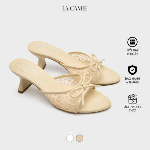 Dép cao gót thiết kế cổ điển chất liệu kết hợp vải dệt cao cấp thương hiệu LaCamie DC5B0098
